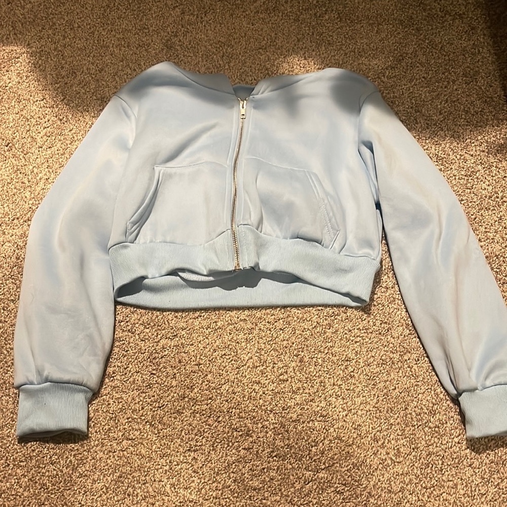 Cropped Zip-up Hoodie